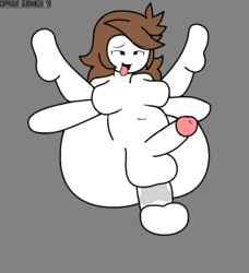 1futa anal anal_sex animated big_ass black_eyes brown_hair completely_nude dickgirl disembodied_penis edit futanari geomancer_(artist) jaiden jaiden_animations legs_up male_on_futa penis smile testicles white_skin youtube youtuber