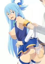 1boy 1boy1girl 1girls akinoya animated aqua_(konosuba) ass bar_censor bare_shoulders big_breasts blue_eyes blue_hair blush bouncing_ass bouncing_breasts bouncing_butt breasts breasts_out censored clothed_sex deep_penetration from_behind hetero holding_arms horny_female kono_subarashii_sekai_ni_shukufuku_wo! large_ass leggings legwear long_hair long_sleeves looking_at_viewer looking_back mind_break nipples no_bra no_panties open_clothes open_mouth open_shirt penetration pointless_censoring ponytail pussy pussy_juice pussy_juice_drip satou_kazuma sex skirt skirt_lift sleeves_past_elbows standing standing_sex stockings straight straight_sex tagme thick_thighs tongue transparent transparent_body upskirt vaginal_penetration wet_pussy white_legwear white_sleeves white_stockings