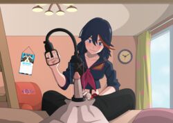 balls bed bedroom dress esejota female kill_la_kill matoi_ryuuko penis penis_pump pov