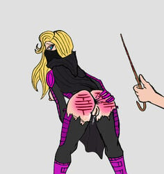 ass ass_grab bent_over big_ass blonde_hair blood caning dc dc_comics exposed_breasts injury pussy_juice spanking spread_ass stephanie_brown torn_clothes wet_pussy whip_marks whipping