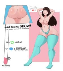 ass_expansion big_ass breast_expansion brown_hair bubble_ass bubble_butt bursting_butt green_eyes growth growth_drive growth_sequence hourglass_expansion hourglass_figure huge_ass ripped_clothing sequence shapesquish thick_thighs thigh_expansion thighhighs wide_hips wide_thighs