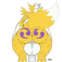 1:1 anthro ass back_boob backsack balls bandai_namco big_balls big_breasts big_butt big_penis breasts colored_sketch digimon digimon_(species) furry futanari genitals gynomorph hi_res huge_balls huge_breasts huge_butt huge_cock hyper hyper_genitalia hyper_hips hyper_penis indynd intersex muscular muscular_anthro muscular_futanari muscular_gynomorph muscular_intersex muscular_thighs penis raised_tail rear_view renamon solo symmetry thick_thighs wide_hips