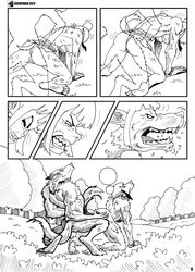 2017 chichi comic dragon_ball english_text locofuria page_6 page_number transformation werewolf