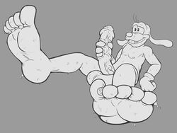 1boy balls boner canine disney erection feet foot_focus foreskin giant gloves goof_troop goofy holding_penis hyper hyper_balls hyper_penis large_feet long_foreskin macro male male_only mega_macro monochrome nude penis planet rokie38 solo solo_focus solo_male space sweat sweatdrop sweating uncircumcised uncut unretracted_foreskin veiny_penis