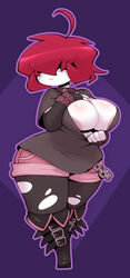 1girls 2021 aged_up areola_slip areolae bigdad breasts cleavage clothing female female_focus female_only gaz_membrane goth hair_covering_eye human invader_zim nickelodeon nipples pale_skin solo thicc_gaz thick_thighs thighs thunderthighs