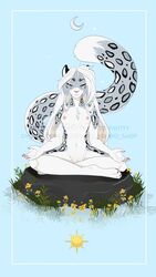 4_toes absurd_res breasts camel_toe closed_eyes digitigrade feet female flamiekitty flat_chested hi_res meditation nipples paws shira_snep sitting small_breasts snow_leapord solo toes