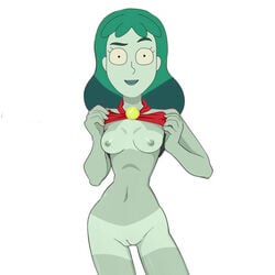 1girls alien_girl exposed_breasts female female_only green_skin planetina rick_and_morty solo tanline tarioz