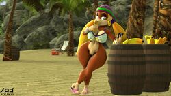 1girls 3d 5_fingers anthro banana barrel beach beach_chair beanie blonde_hair blue_eyes bottomless brown_fur crossed_legs distracted donkey_kong_(series) eating female hoop_earrings looking_at_phone mammal monkey nologo palm_tree partially_clothed pussy sfm smartphone solo solo_female source_filmmaker tiny_kong twintails wide_hips