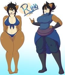 ass big_breasts bikini breasts dewwydarts dewwydartz female furry hourglass_figure otter rino_sato thick_thighs wide_hips