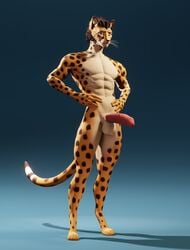 3d_(artwork) absurd_res anthro balls big_penis blender_(software) cheetah digital_media_(artwork) euphrates f-euphrates facial_hair felid feline felis fur genitals hair hi_res humanoid humanoid_genitalia humanoid_penis male male_only mammal muscular muscular_male pecs penis simple_background solo spots spotted_body spotted_fur thick_penis