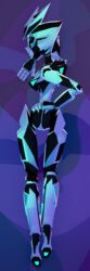 3d 3d_(artwork) anonoxity blender bodypillow dakimakura glowing glowing_eyes glowing_mouth green_eyes low_poly mendicant_bias(anonoxity) mindy_(anonoxity) neon_lights pillow presenting rabbit_ears robot robot_ears robot_girl