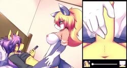 1boy 1girls 2019 2d animal_ears animated anthro blonde_hair blush blushing bottomless breasts clothing continue_after_cum cowgirl_position creampie cum cum_in_pussy cum_inside cum_leaking cum_three_times duo embarrassed erection female female_anthro female_on_top female_penetrated femboy femboy_on_female femdom fur furry furry_only girly green_eyes hane humanoid_penis itsuki_(hane) leaking_cum longer_than_one_minute looking_at_another looking_pleasured lying male male/female male_anthro male_penetrating male_penetrating_female multiple_cumshots multiple_orgasms nipples no_sound peace_sign penis post_orgasm post_orgasm_riding post_orgasm_sex post_orgasm_torture purple_canid_(hane) purple_hair pussy recording sadism sadistic_girl sex shirt_lift shorter_than_3_minutes smile smug straight sweat tagme tail tan_fur topwear vaginal vaginal_penetration video yellow_eyes