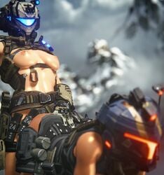 bent_over breasts female holo_pilot llamasarepink pilot_(titanfall) pulse_blade_pilot titanfall