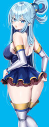 1girls absurd_res adamant369 aqua_(konosuba) ass big_ass blue_eyes blue_hair breasts eye_contact female hanasaka_houcha high_heel_boots high_resolution kono_subarashii_sekai_ni_shukufuku_wo! looking_at_viewer thick_thighs thighs