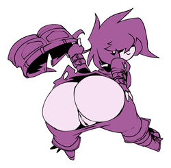 1girls 2020 aged_up anus ass bigdad female female_focus female_only gaz_membrane human invader_zim nickelodeon pale_skin pussy source_request thicc_gaz thick_thighs thighs white_background