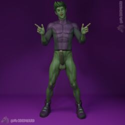 1boy 3d balls beast_boy beast_boy_(fortnite) big_penis blender blender_(software) boner circumcised cut dc epic_games erect_penis erection fangs fortnite fortnite_(dc_comics) full_body gay green_eyes green_hair green_skin long_sleeves male male_only mr3dedward muscles muscular muscular_legs muscular_male no_pants partially_clothed penis purple_background shirt shoes shoes_on short_hair simple_background skinny skinny_male smile solo solo_male standing tagme teen_titans testicles tight_clothing tight_shirt wink yaoi