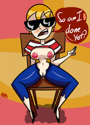 areolae atomickingboo big_breasts breasts busty cartoon_network dee_dee_replacement dexter's_laboratory eyewear female female_focus high_heels hourglass_figure long_hair nipples red_hair sunglasses tagme tinted_eyewear wide_hips