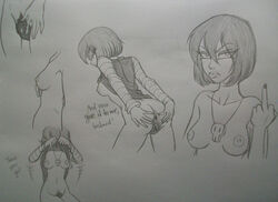 1girls anus ass breasts english_text female functionally_nude gaz_membrane hyenakay invader_zim middle_finger necklace pubic_hair pussy shirt shirt_lift sketch skull_necklace smooth_skin solo spread_pussy spreading spreading_ass spreading_pussy sticking_out_tongue tagme