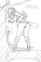 1girls female female_only monochrome naruto naruto_(classic) niicko solo tagme tayuya