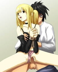 artist_request censored death_note female human l_lawliet male misa_amane straight tagme