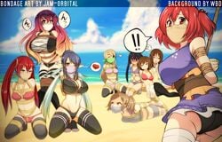 <3 6+girls azusa_nakano_(k-on!) beach bondage bound breasts breath_play breathplay cloud crossover cynthia_(fire_emblem) elf femsub fire_emblem fire_emblem_awakening gag gagged happy_sub hijiri hijiri_byakuren jam-orbital judith k-on! kneehighs kneeling komachi_onozuka large_breasts legs legwear multiple_girls multiple_subs pointy_ears rope sawako_yamanaka_(k-on!) severa_(fire_emblem) sky socks tales_of_(series) tales_of_vesperia thighhighs thighs tied_up touhou tsumugi_kotobuki_(k-on!) yui_hirasawa_(k-on!)