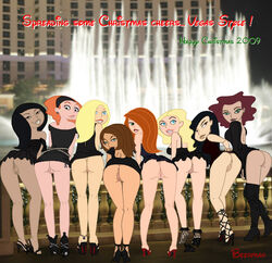 6+girls 8girls beerman bent_over bonnie_rockwaller bottomless clothing crystal_(kim_possible) disney disney_channel dress female female_only high_heels hope_(kim_possible) human jessica_(kim_possible) kim_possible kimberly_ann_possible lineup liz_(kim_possible) marcella_(kim_possible) multiple_females multiple_girls no_panties open_toe_shoes pussy straight_hair take_your_pick tara_(kim_possible)