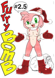 amy_rose anthro breasts christmas color female female_only fur furry furry_bomb furry_only hedgehog medium_breasts nude short_hair solo sonic_(series) standing uncensored