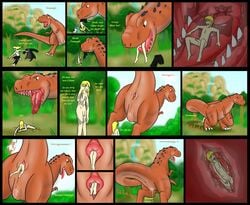 anal anal_vore anus bodily_fluids cum dinosaur duo erection female female_pred feral feral_pred genital_fluids genitals hi_res human human_prey livinlovindude male male/female male_prey mammal penis pussy reptile scalie theropod tyrannosaurid tyrannosaurus vore