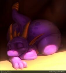big_ass cute dragon purple_body sleeping solo spyro spyro_the_dragon