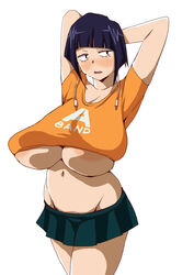 big_breasts busty curvaceous female_only hi_res huge_breasts kyoka_jiro my_hero_academia sacaprico sagging_breasts skirt solo solo_female underboob