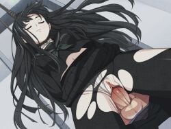 1girls animated asphyxiation black_hair black_legwear byakuya_rinne clockup closed_eyes clothed_sex clothing color colored creampie crying crying_with_eyes_open cum cum_in_pussy cum_inside drool drooling euphoria euphoria_(clockup) female from_behind game_cg hamashima_shigeo long_hair male noose official_art open_mouth penetration penis pussy sex spread_legs strangling takatou_keisuke tears teen teen_boy teen_girl teenage teenage_boy teenage_girl teenager tongue tongue_out torn_clothes vaginal vaginal_penetration wide_eyed young