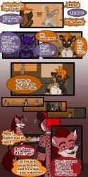 1:2 2022 9:18 anthro biped canid collar comic detailed_background dialogue english_text fenrir_(tatsuchan18) fur group hair havoc_(tatsuchan18) hi_res hyaenid male mammal open_mouth sitting speech_bubble standing tatsuchan18 text