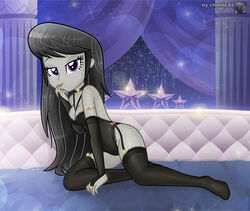 bedroom charliexe charlsexe equestria_girls female friendship_is_magic lingerie my_little_pony octavia_melody seductive_look solo