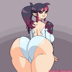 1girls animated ass bouncing_ass female female_only huge_ass looking_at_viewer looking_back solo supersatanson tera_tyrant_shadic_(character) thick_thighs twerking wide_hips