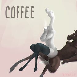 1:1 2021 5_fingers 7b7a2f anthro ass beverage bodily_fluids brown_body clothing coffee coffee_cup coffee_mug cum cum_inside cum_on_ground digital_media_(artwork) digital_painting_(artwork) duo equid equine female fingers footwear footwear_only genital_fluids genitals hi_res hooves horse looking_at_another looking_up lying male male/female mammal mostly_nude navel on_back on_bottom on_top penis reverse_cowgirl_position sex signature simple_background sitting_on_penis socks socks_only white_body