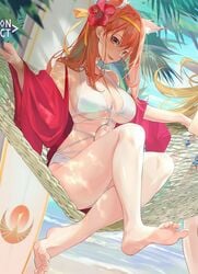 amateur beach breasts cat_ears feet illusion_connect miyuki nipples pink_hair png red_hair