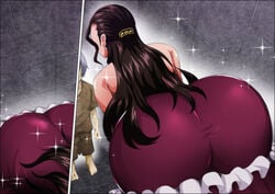 big_ass dark_skin dress female female_focus leaning_forward long_hair male one_piece qdoujin viola_(one_piece)