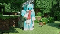 1boy 3d animated blue_fur canine_penis forest fox fur furry knot male male_focus male_only masturbation minecraft multicolored_fur no_sound outside penis tagme unfoe363 video video_games