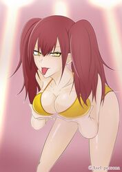 1girls axel_persona bikini bikini_bottom bikini_top bottomwear breasts clothing human kujikawa_rise persona persona_4 shadow_(persona) shadow_rise shadow_self_(persona) swimsuit swimwear tongue tongue_out topwear yellow_eyes