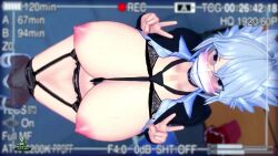 akinama_family_(noir-black-shooter) female noir-black-shooter oc open_clothes original original_character recording recording_on_phone shiho_akinama_(noir-black-shooter) smartphone spying tagme video