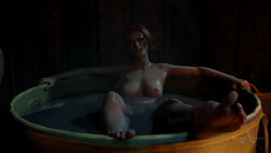 16:9_aspect_ratio 1girls 3d barefoot bath bathing blender_(software) cd_projekt_red fanart feet female female_only foot_fetish high_resolution red_hair soles solo solo_female spread_legs spread_toes the_witcher the_witcher_(series) the_witcher_2 the_witcher_3:_wild_hunt theropedude toes triss_merigold