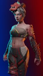 3d apex_legends belly belly_button clothed demon_whisper_wraith female female_focus female_only francis_brown tagme tubetop wraith_(apex_legends)