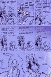 alphys angry anthro comic crying english_text female frisk frisky_(under(her)tail) glasses male monster monster_girl muscular muscular_female nervous nipple_bulge nokyel_(under(her)tail) page_29 scalie sharp_teeth shortstack size_difference sweat syhpla text thewill under(her)tail undertale undyne