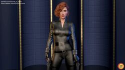 1girls 3d 3d_(artwork) black_widow_(marvel) marvel marvel_cinematic_universe natasha_romanoff pronetoclone scarlett_johansson solo solo_female