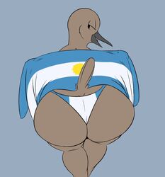 anthro argentine_flag ass avian bird character_request female female_focus female_only flag huge_ass original original_character plaga thick_thighs thighs thong wide_hips