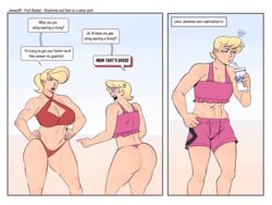 abs ass big_ass big_breasts blonde_female blonde_hair blue_eyes breasts bubble_butt comic freckles fruit_basket_(jamesab) jamesab milf muscular_female original_character sam_brooks_(jamesab) short_hair skimpy skimpy_bikini stephanie_brooks_(jamesab) thong