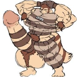 abs biceps bodybuilder furret furry furry_only hyper hyper_balls hyper_genitalia hyper_muscles hyper_penis hyper_testicles male male_focus male_only muk100 muscle muscles muscular muscular_anthro muscular_arms muscular_ass muscular_back muscular_legs muscular_male muscular_thighs nipples pecs pokemon veins veiny_penis