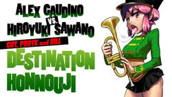 1girls brass_instrument destination_calabria english_text female female_only hat jakuzure_nonon kill_la_kill licking marching_band_uniform pink_hair saliva sexually_suggestive skirt solo text tongue triple-q trumpet