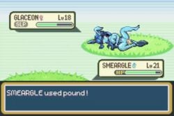 1boy 1girls animated anthro blue_hair blue_skin disembodied_penis game_ui gameplay_mechanics glaceon karrobyte nintendo on_side pixel_art pokémon_(species) pokemon pokemon_battle pound_(pokémon_move) sleep_molestation sleeping smeargle text vaginal_penetration