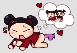 dildo doggy_style fantasizing garu horny_female poorly_drawn pucca pucca_(franchise) solo